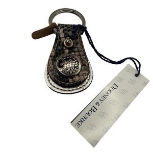 NWT Dooney & Bourke Exotic-Print Bag Charm / Keychain, Leather Fob